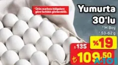 YUMURTA 30'LU M BOY 53-62 G YUMURTA 30'LU M BOY 53-62 G